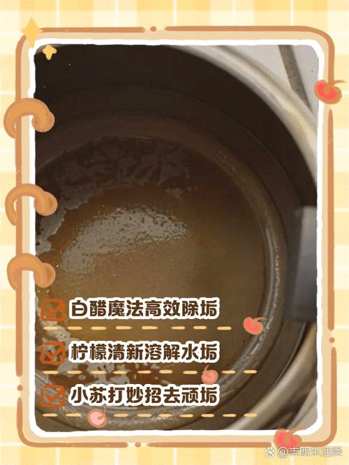 电热水壶水垢结块？白醋 + 小苏打分解术​