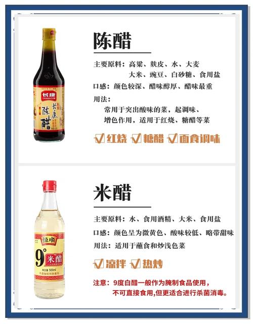 醋的不同种类与用途
